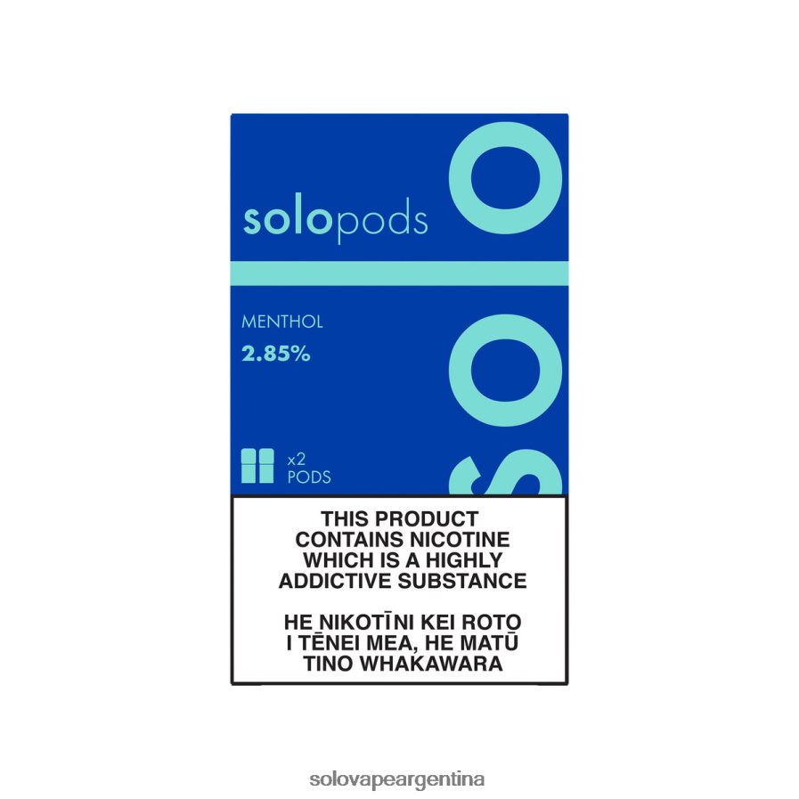 mentol Solo paquete de 2 cápsulas de repuesto 4HNV8V51 | Vape Solo Flavours